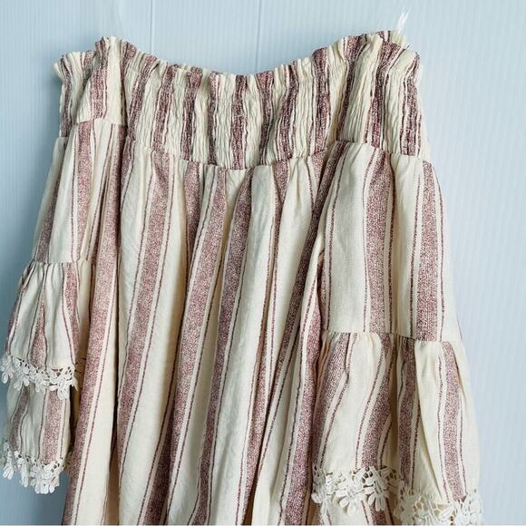 🆕 Altar’d State off the shoulder boho long sleeve dress striped size small NWT - Picture 8 of 11